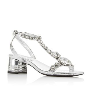 Jeffrey Campbell Ella Bling Silver sandal size 7.5